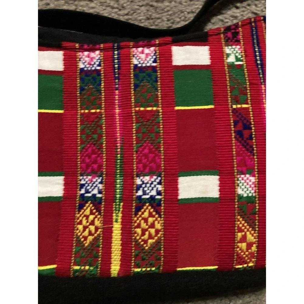 Vibrant Fabric Patchwork Purse Embroidered‎ Threaded Designs
